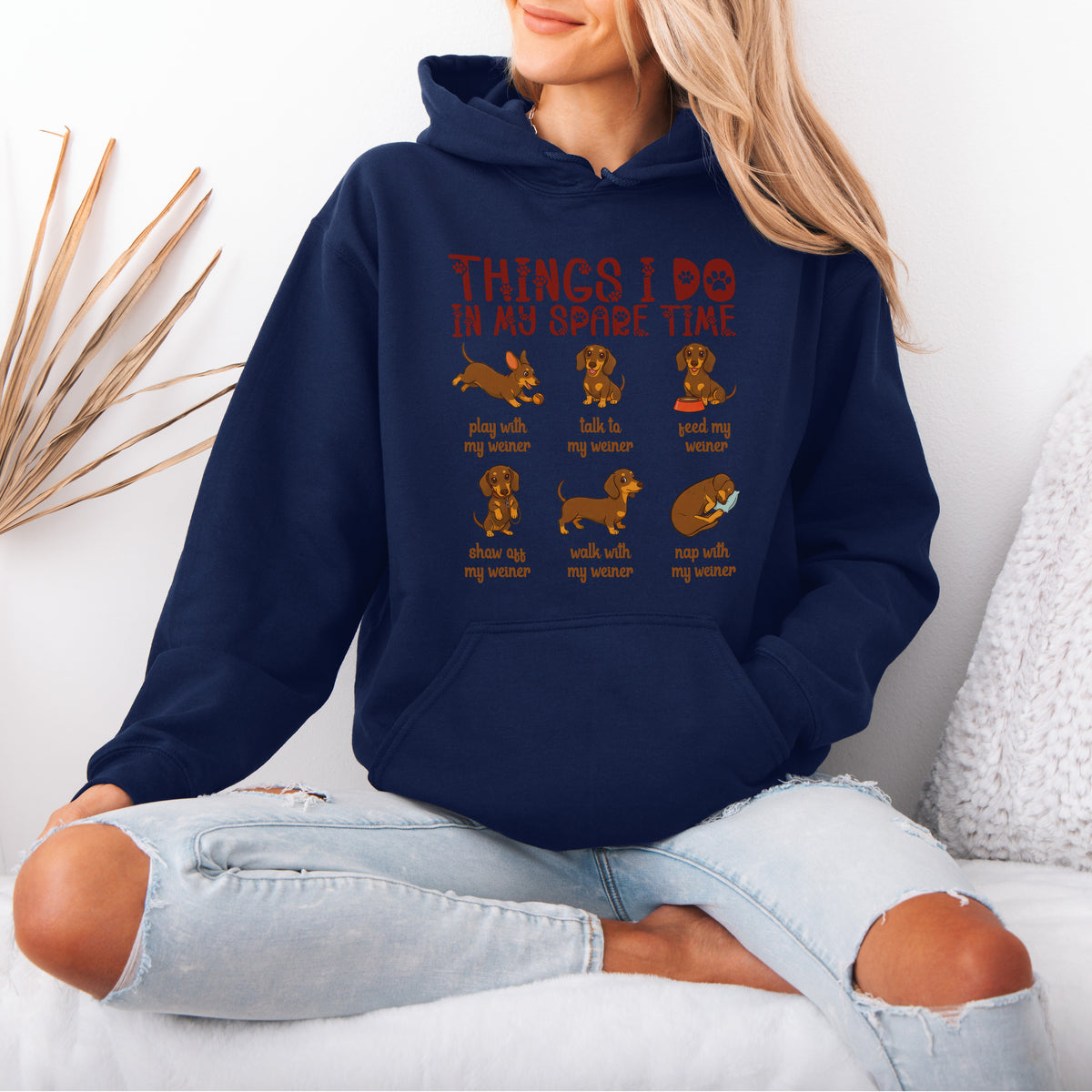 Things I Do In My Spare Time Dachshund Hoodie