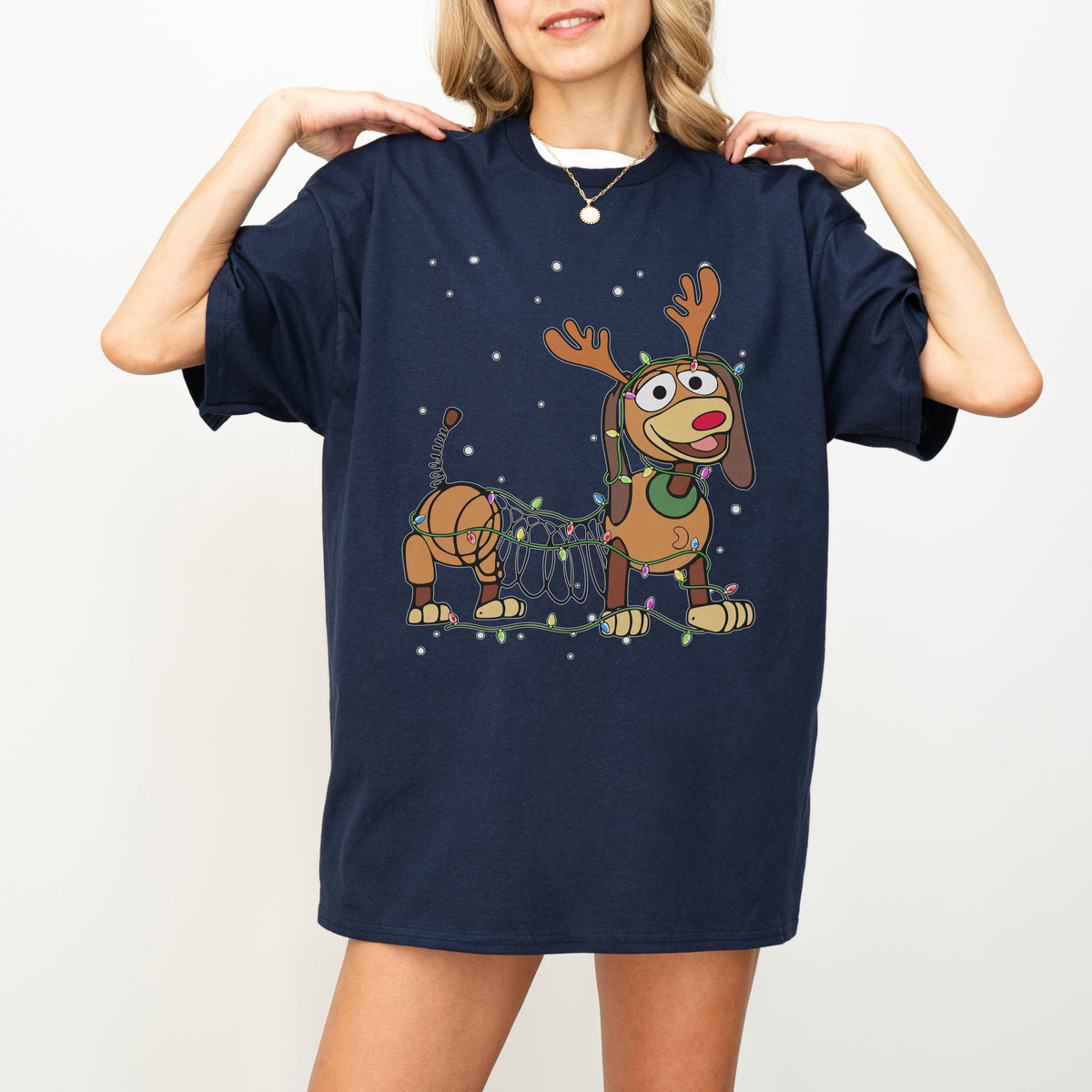 Reindeer Lights Dachshund Christmas Shirt – String Lights Pup