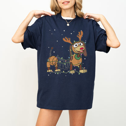 Reindeer Lights Dachshund Christmas Shirt – String Lights Pup