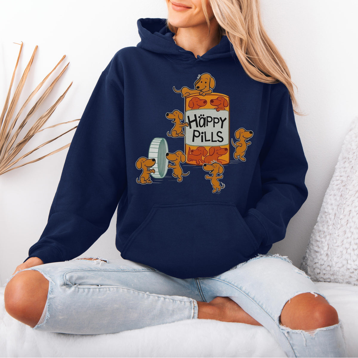 Happy Pills Dachshund Hoodie Cute Doxie Gift