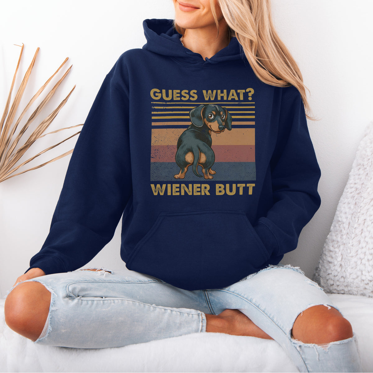 Guess What Wiener Butt Dachshund Hoodie Cute Doxie Gift