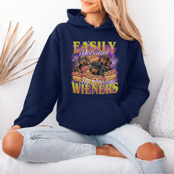 Easily Distracted by Small Wieners Funny Dachshund Hoodie
