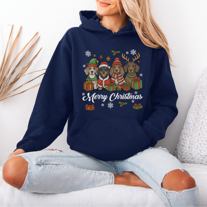 Merry Christmas Dachshund Hoodie – Cute Holiday Puppies Gift