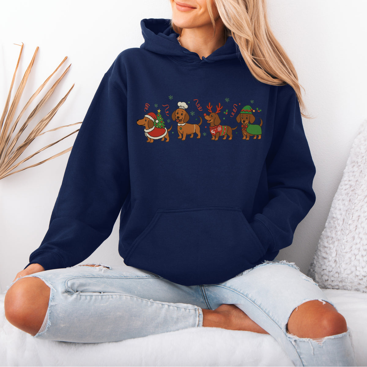 Funny Christmas Dachshund Dog Cute Christmas Puppy Hoodie