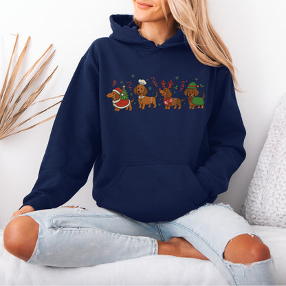 Funny Christmas Dachshund Dog Cute Christmas Puppy Hoodie