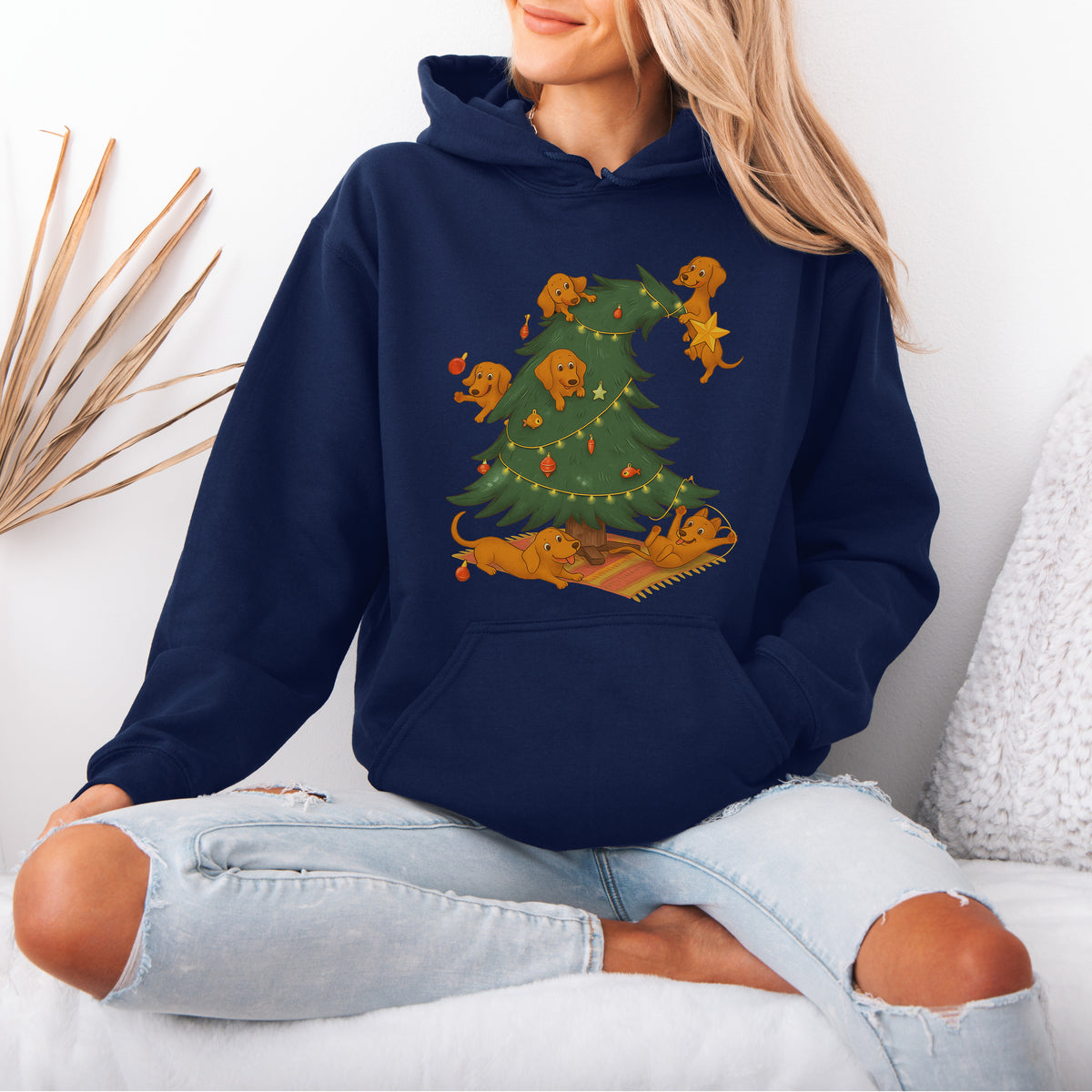 Dachshund Christmas Tree Hoodie – Cute Sausage Dog Holiday Gift