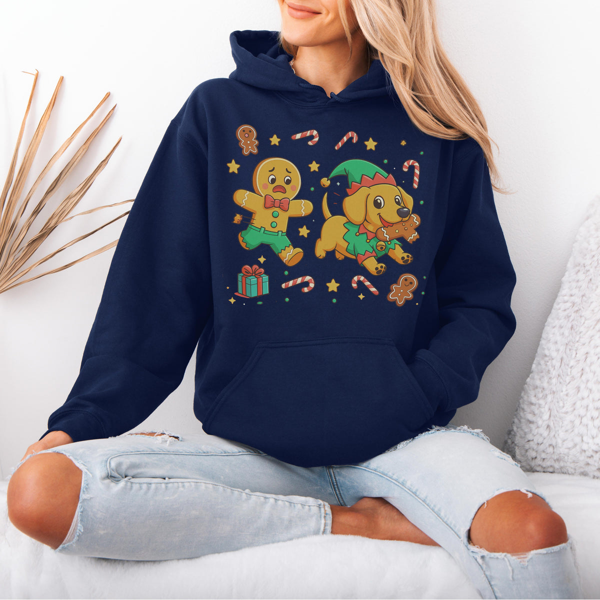 Elf Gingerbread Dachshund Christmas Hoodie
