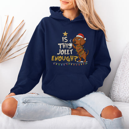 Is This Jolly Enough Dachshund Christmas Hoodie