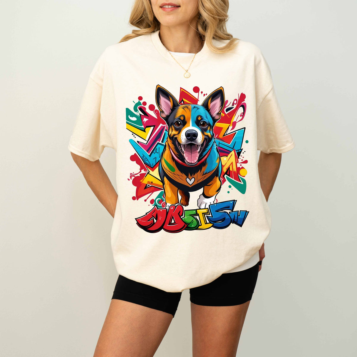 Colorful Graffiti Funny Dog T-Shirt