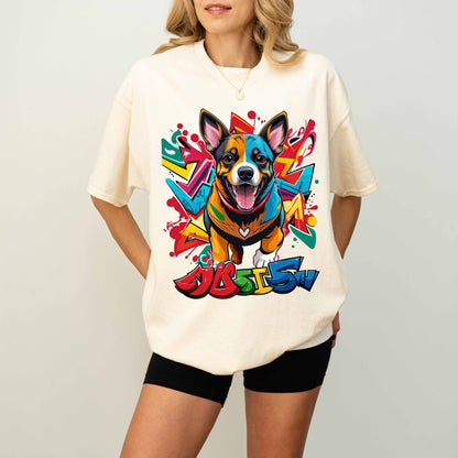 Colorful Graffiti Funny Dog T-Shirt