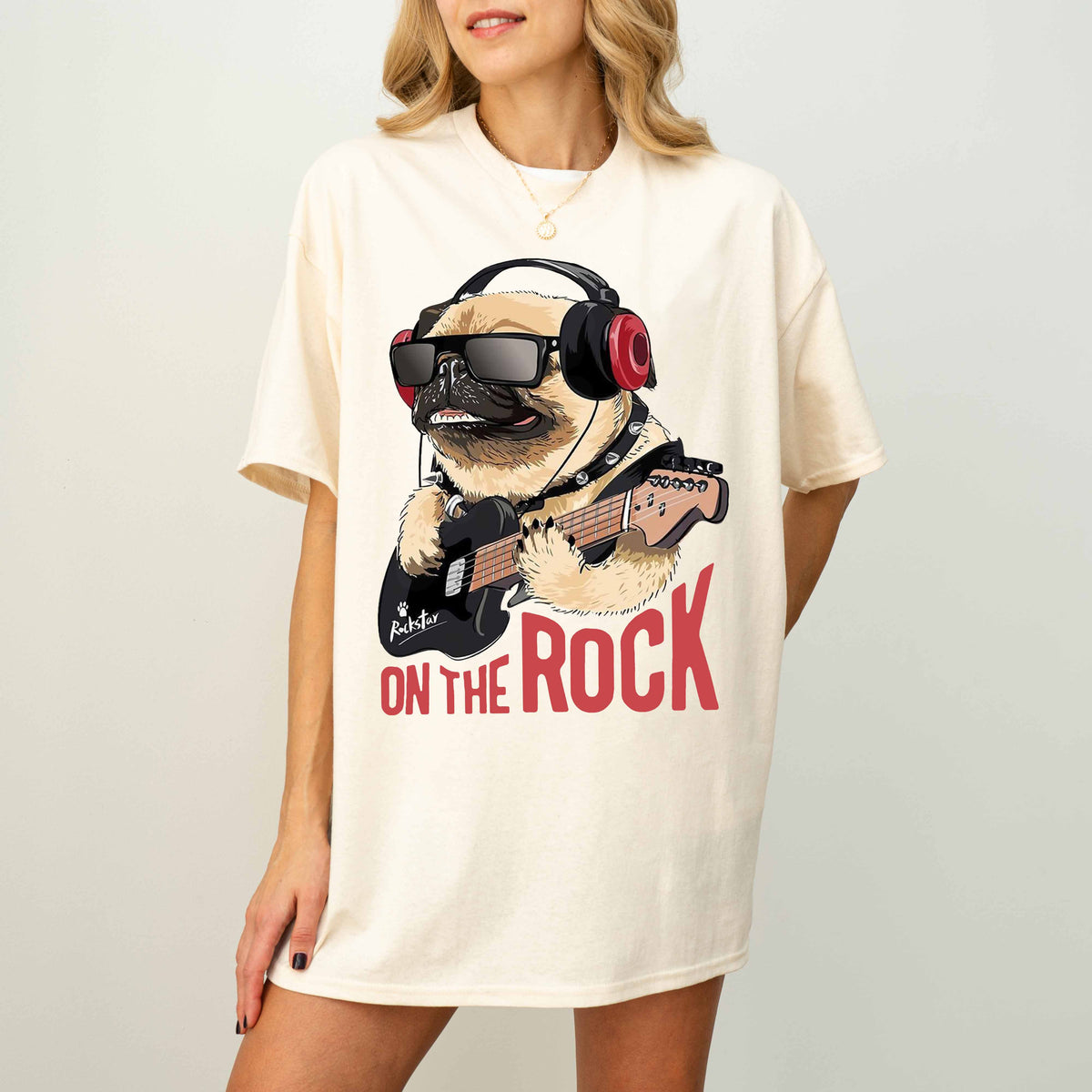 On the Rock Pug Funny Dog T-Shirt