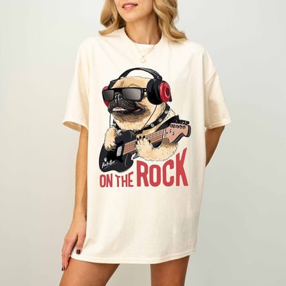 On the Rock Pug Funny Dog T-Shirt