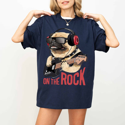 On the Rock Pug Funny Dog T-Shirt