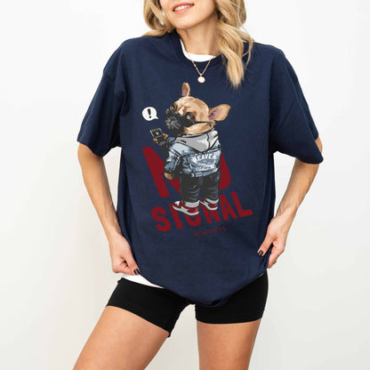 No Signal Searching French Bulldog Memorial Dog T-Shirt