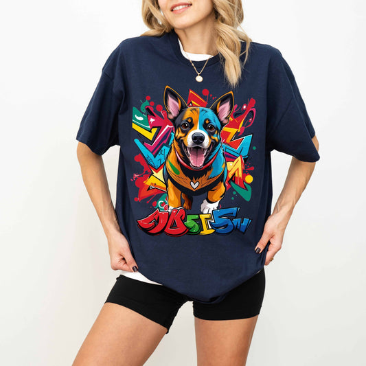 Colorful Graffiti Funny Dog T-Shirt