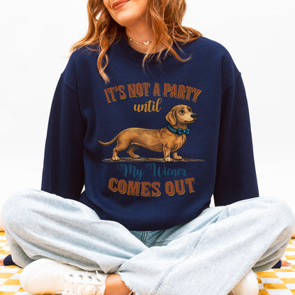 Funny Dachshund Sweatshirt Party Wiener Dog Humor Gift
