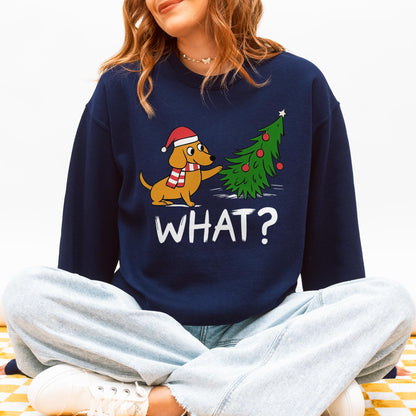 Funny What? Dachshund Christmas Sweatshirt