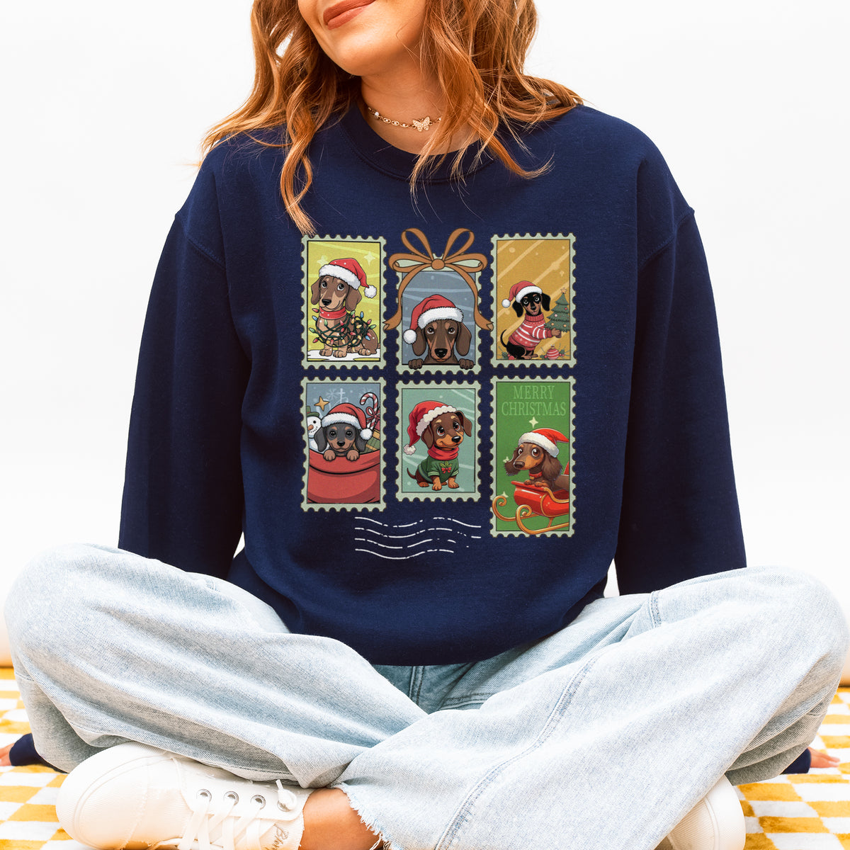 Dachshund Christmas Sweatshirt Cute Holiday Dog Lover Gift