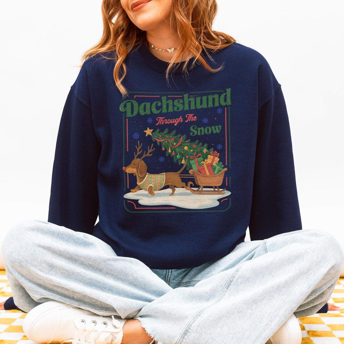 Dachshund Through the Snow Christmas Sweatshirt