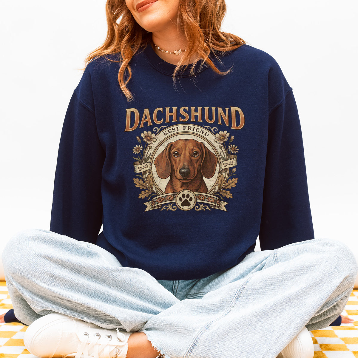 Custom Dachshund Sweatshirt Personalized Dog Portrait Gift