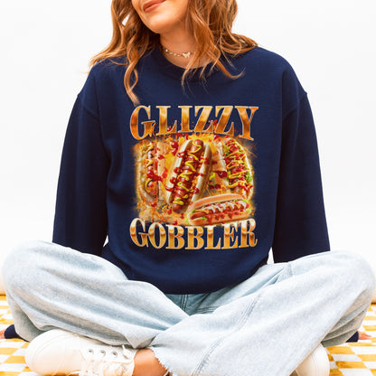 Glizzy Gobbler Sweatshirt Funny Hot Dog Meme Gift for Food Lovers