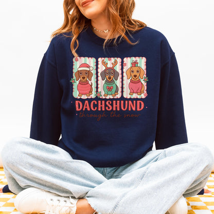 Dachshund Through the Snow Trio Christmas Sweatshirt