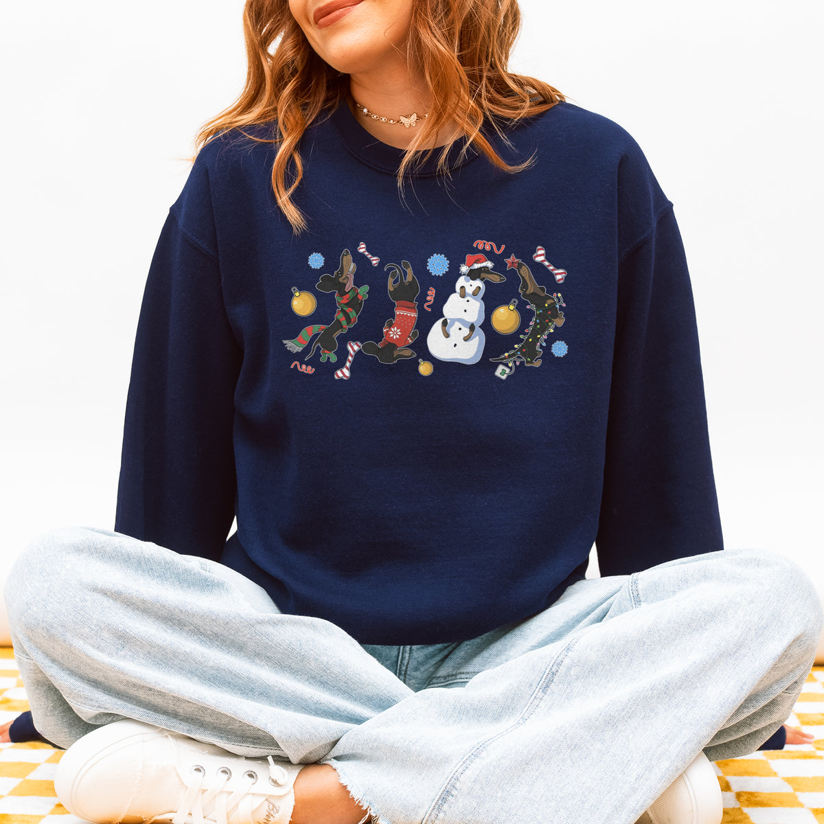 Christmas Dachshund Chaos Sweatshirt – Funny Holiday Wiener Dog