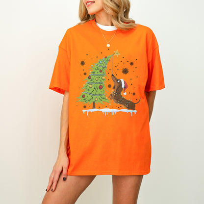 Dachshund Reaching for the Star Christmas Shirt