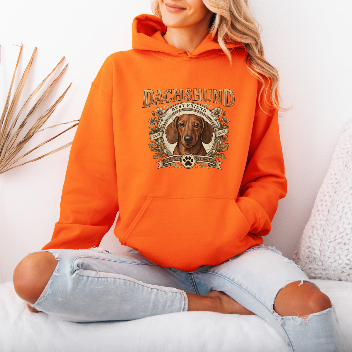 Custom Dachshund Hoodie Personalized Dog Portrait Gift