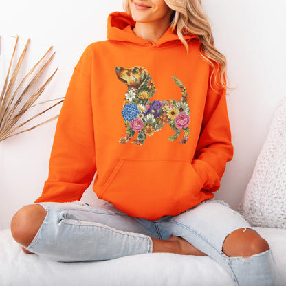 Floral Dachshund Hoodie – Cute Dachshund Lover Gift for Women