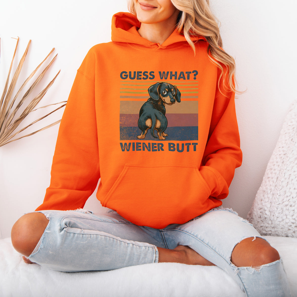 Guess What Wiener Butt Dachshund Hoodie Cute Doxie Gift