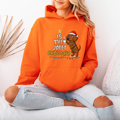 Is This Jolly Enough Dachshund Christmas Hoodie