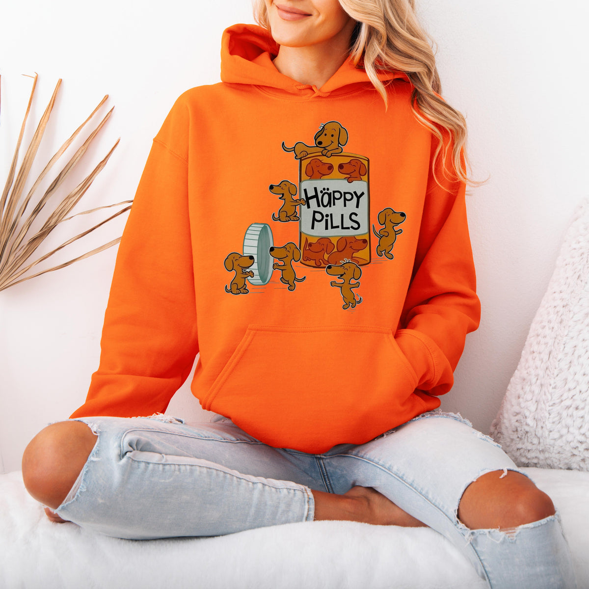 Happy Pills Dachshund Hoodie Cute Doxie Gift