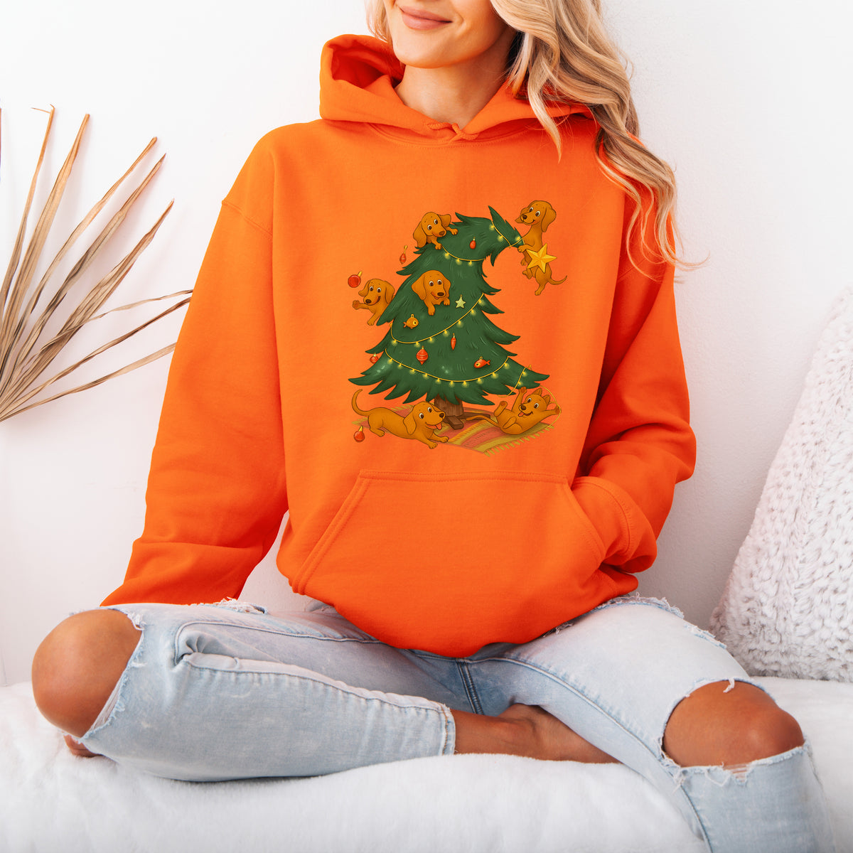 Dachshund Christmas Tree Hoodie – Cute Sausage Dog Holiday Gift
