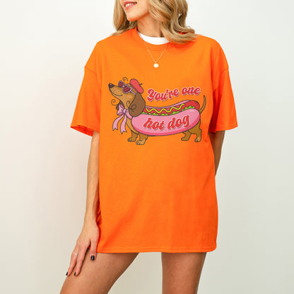 You Are One Hot Dog Dachshund Valentine Shirt