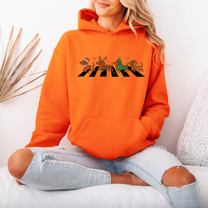 Abbey Road Dachshund Christmas Hoodie