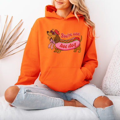 You Are One Hot Dog Dachshund Valentine Hoodie