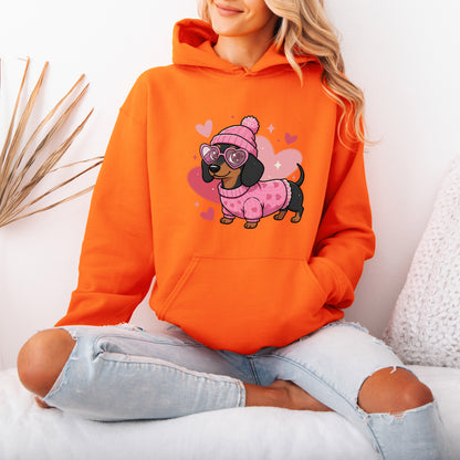 Cute Valentine Dachshund Dog Mom Hoodie