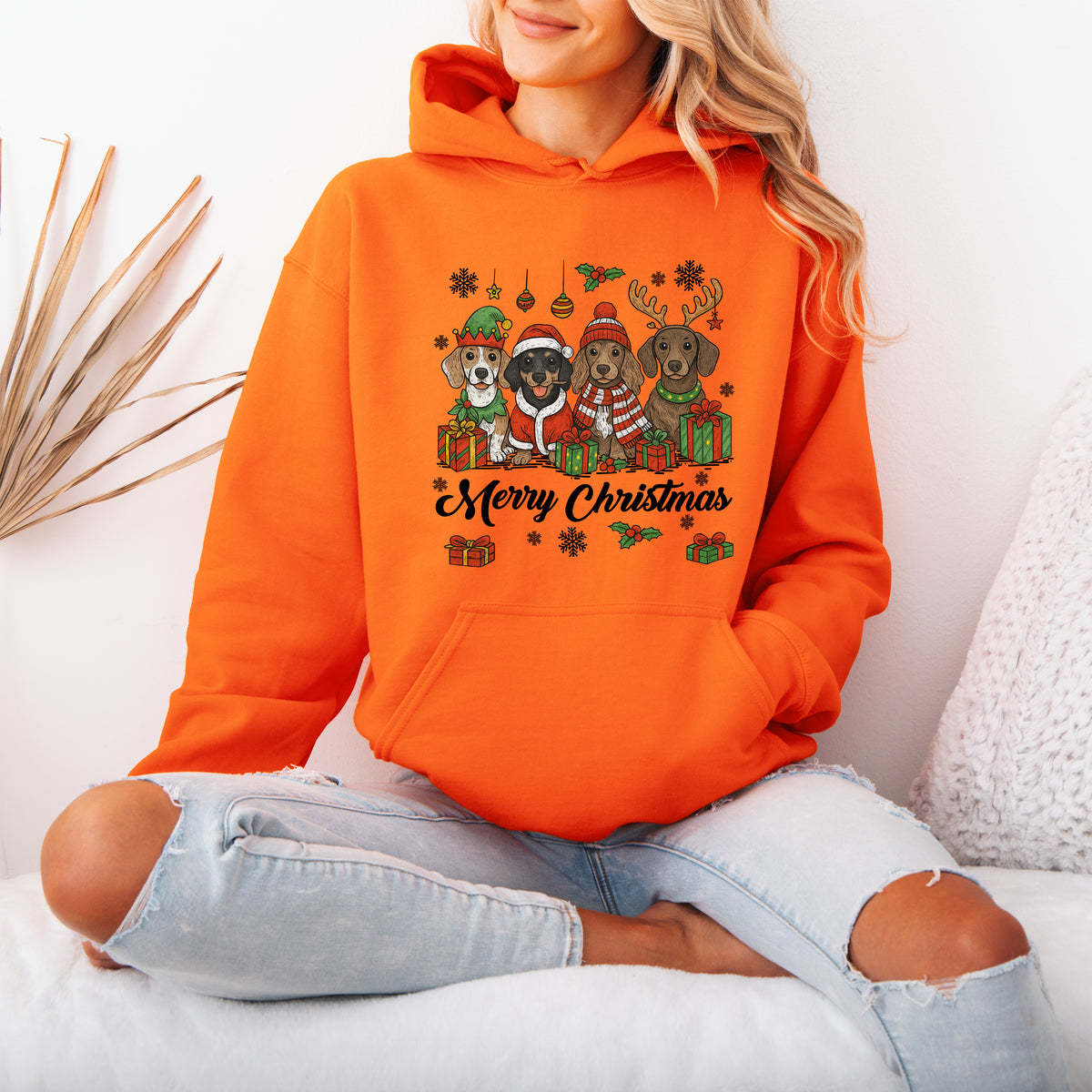 Merry Christmas Dachshund Hoodie – Cute Holiday Puppies Gift