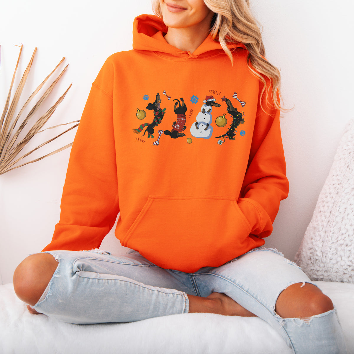 Christmas Dachshund Chaos Hoodie – Funny Holiday Wiener Dog