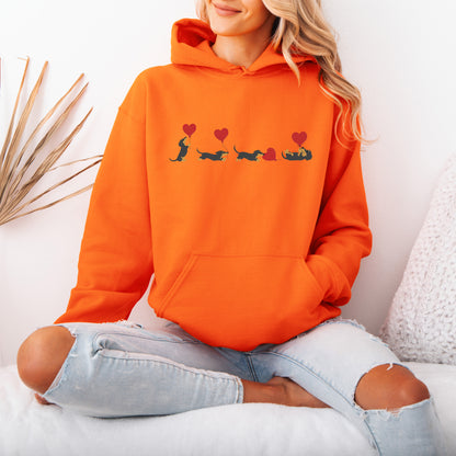 Dachshund With Heart Balloons Hoodie