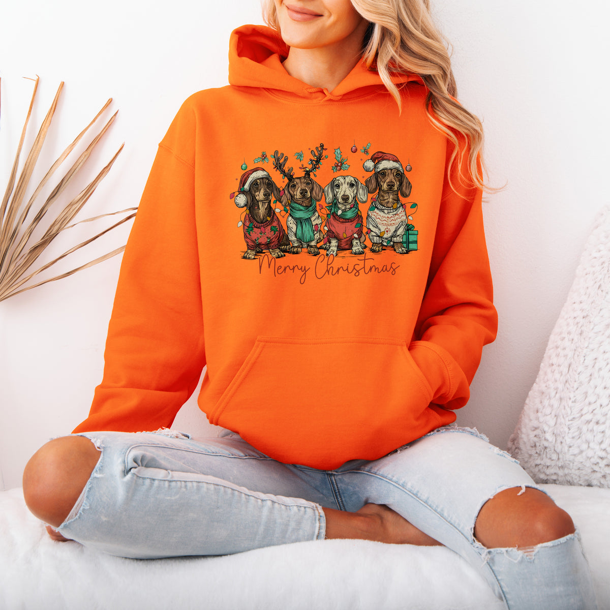 Merry Christmas Dachshund Dog Cute Christmas Puppy Hoodie