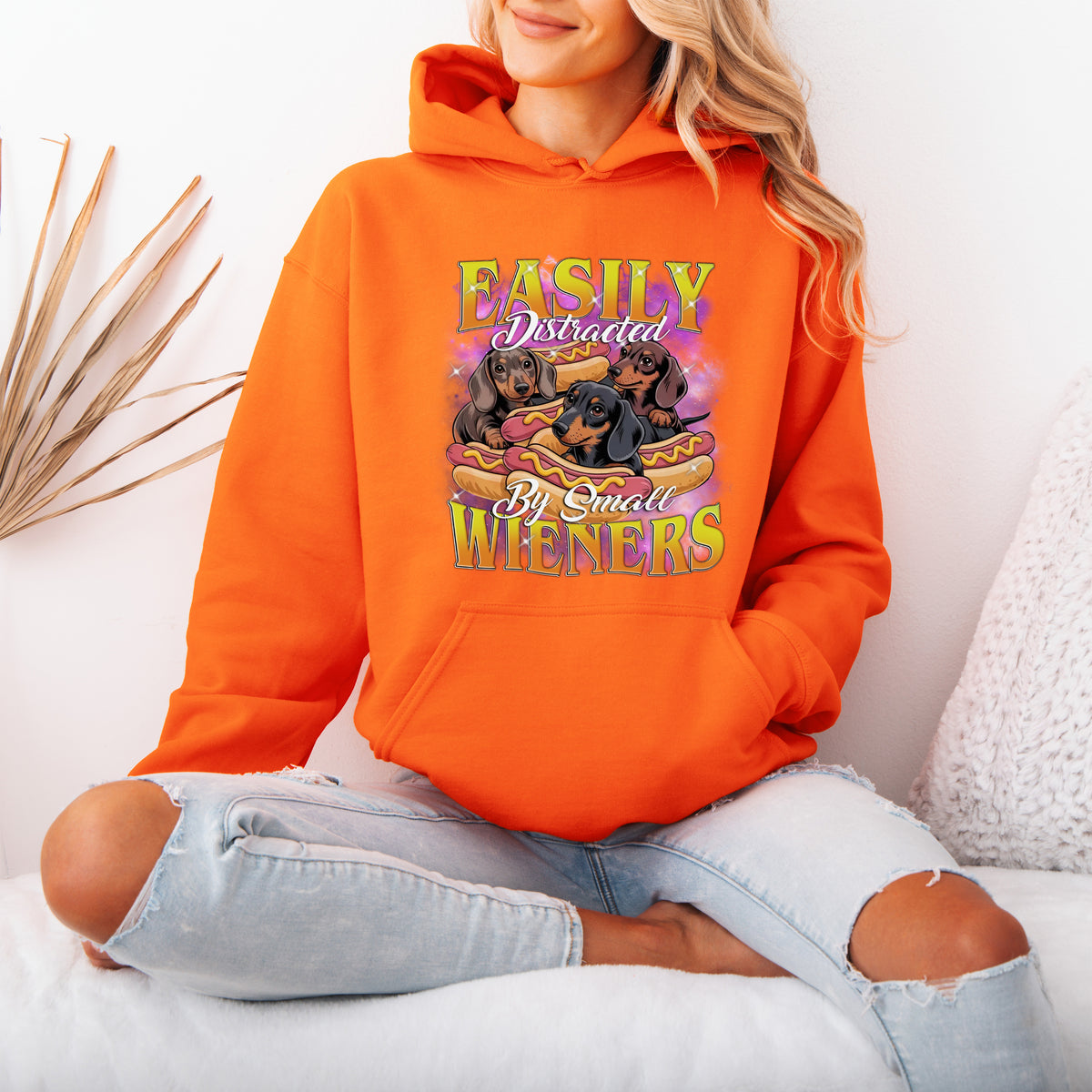 Easily Distracted by Small Wieners Funny Dachshund Hoodie