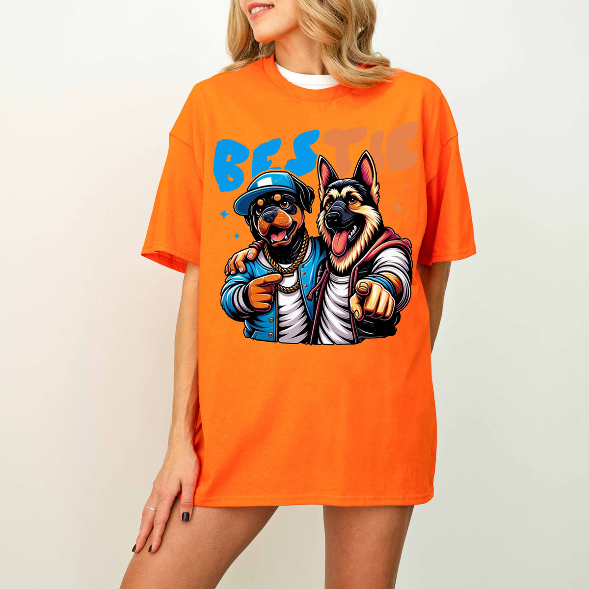 Bestie Funny Dog T-Shirt German Shepherd and Rottweiler