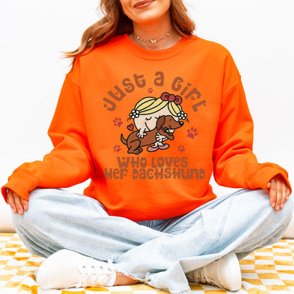 Just a Girl Who Loves Her Dachshund Mom Sweatshirt