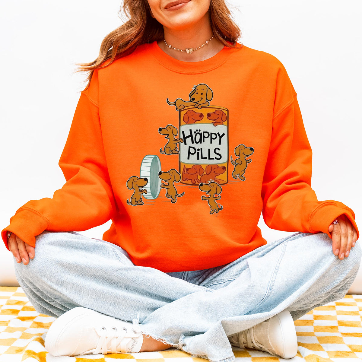Happy Pills Dachshund Sweatshirt Cute Doxie Gift