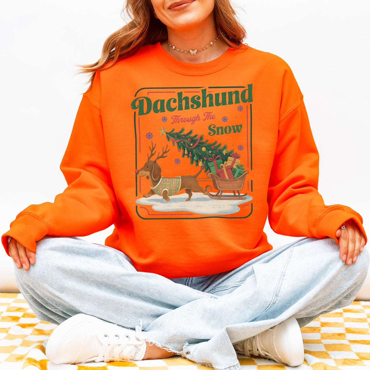 Dachshund Through the Snow Christmas Sweatshirt
