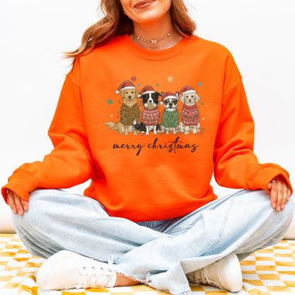 Merry Christmas Dogs Sweatshirt – Cute Holiday Puppy Dog Gift