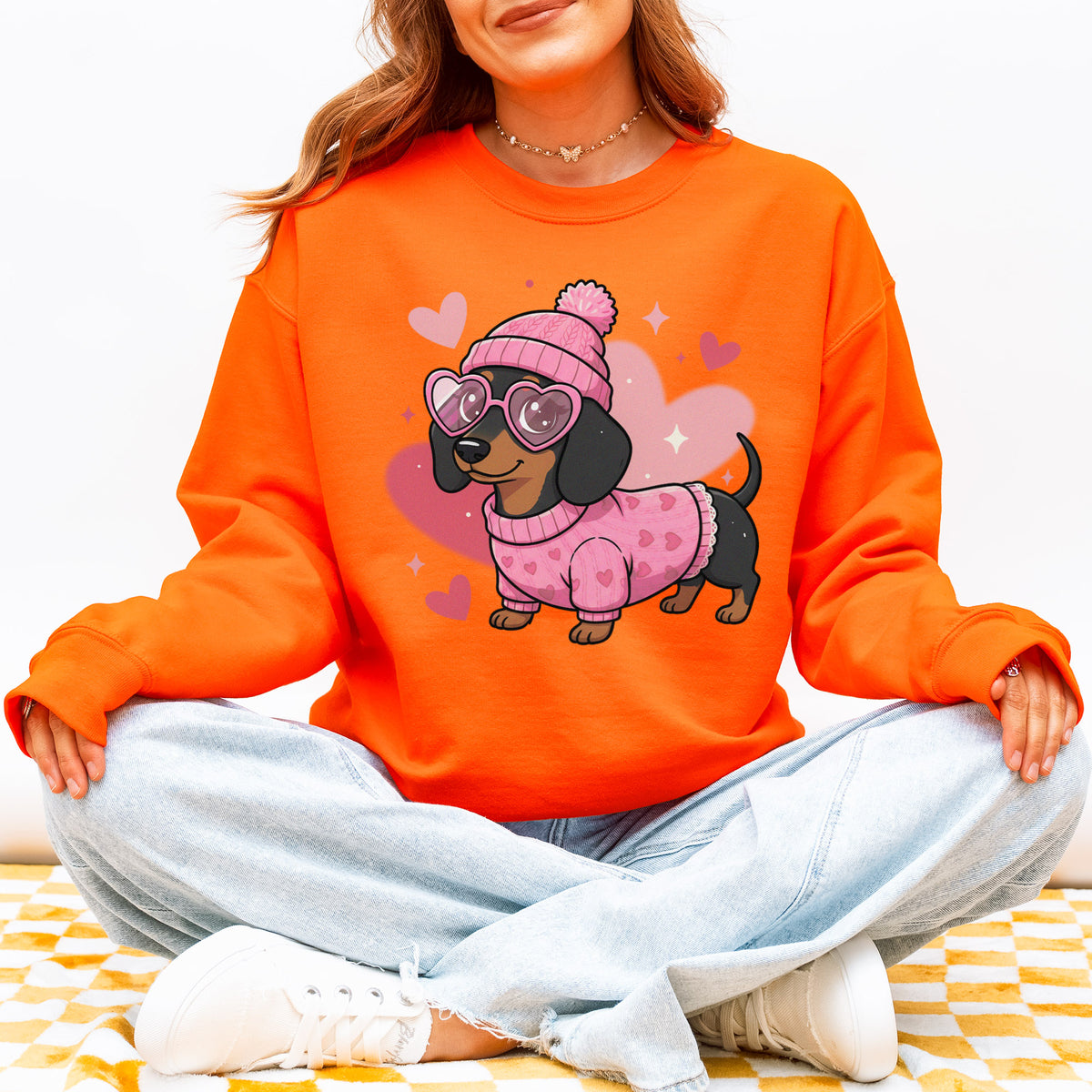 Cute Valentine Dachshund Dog Mom Sweatshirt