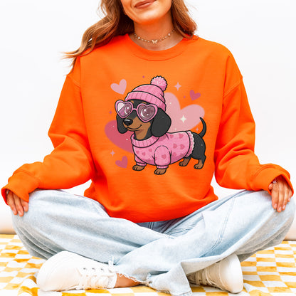 Cute Valentine Dachshund Dog Mom Sweatshirt